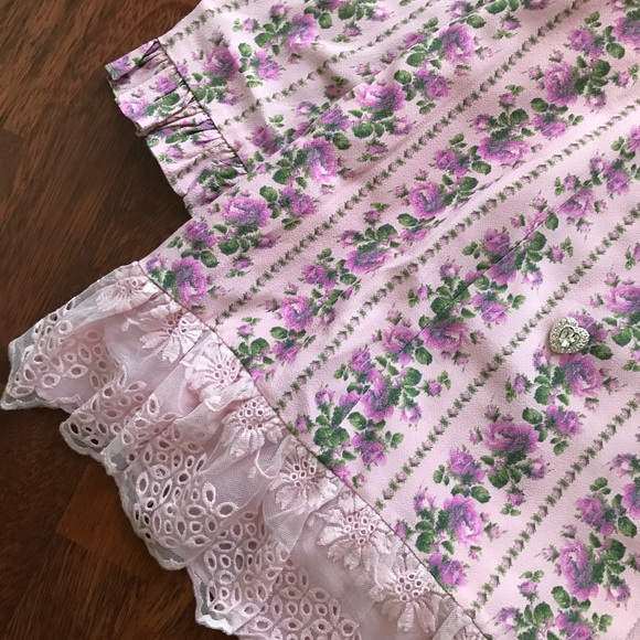 NWT LoveShackFancy Moonstone Double Breasted Crystal Buttons Floral Dress M - Picture 15 of 17